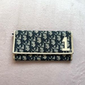 Authentic Dior Blue and Cream Wallet